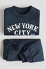2-piece printed brushed-inside sweatshirt set